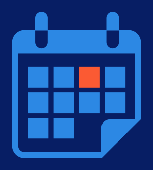 Blue and orange calendar icon